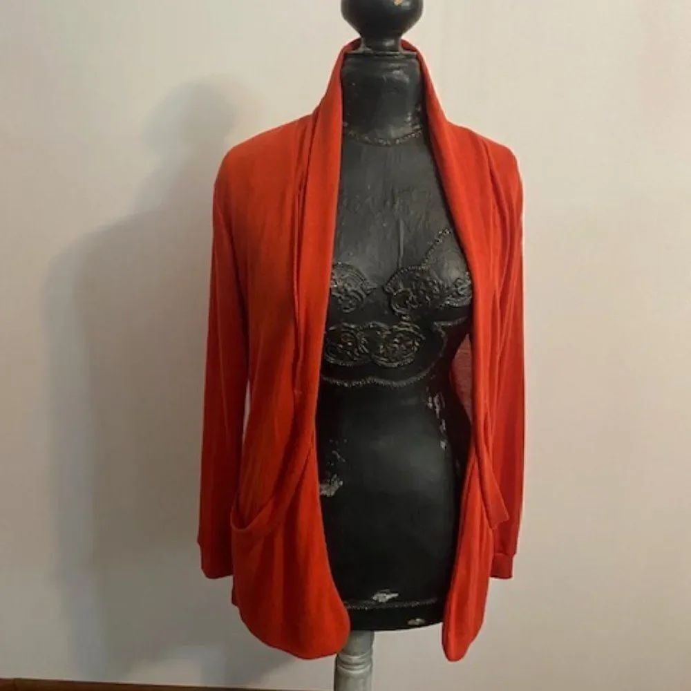 Cardigans Orange open cardigan, size L - Picture 1 of 3